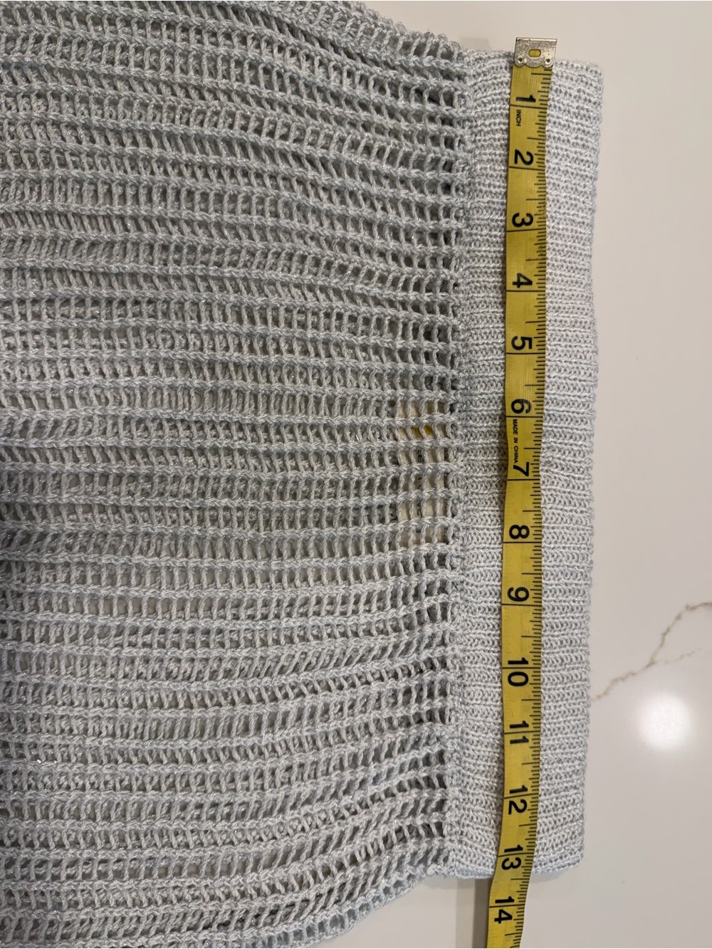 Ocean Drive Silver Metallic Open-Knit Crochet Mini Skirt - Picture 6 of 7